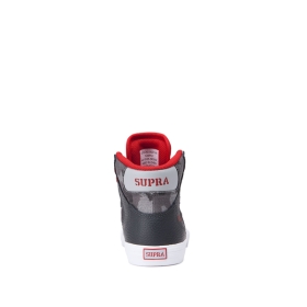 Supra Kids VAIDER Dk. Grey Camo/white High Top Shoes | CA-87199